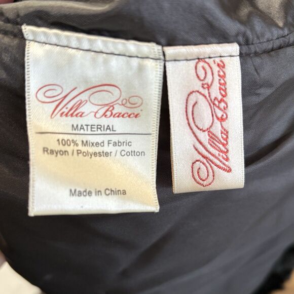 VILLA BACCI Tree Skirt 56” Tweed Fur Trimmed Animal Print And Red On Black - Picture 6 of 7